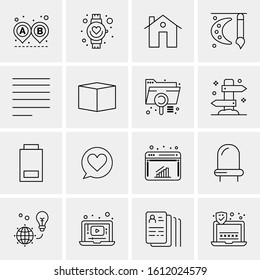 16 Business Universal Icons Vector. Creative Icon Illustration to use in web and Mobile Related project.