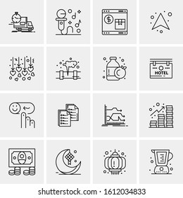 16 Business Universal Icons Vector. Creative Icon Illustration to use in web and Mobile Related project.