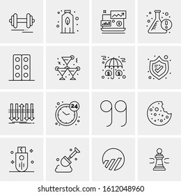 16 Business Universal Icons Vector. Creative Icon Illustration to use in web and Mobile Related project.