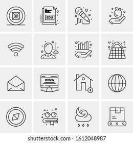 16 Business Universal Icons Vector. Creative Icon Illustration to use in web and Mobile Related project.