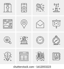 16 Business Universal Icons Vector. Creative Icon Illustration to use in web and Mobile Related project.