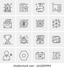 16 Business Universal Icons Vector. Creative Icon Illustration to use in web and Mobile Related project.