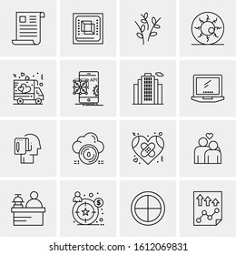 16 Business Universal Icons Vector. Creative Icon Illustration to use in web and Mobile Related project.