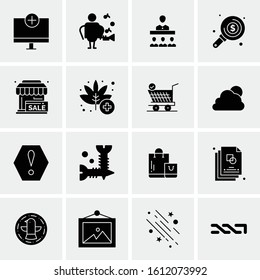 16 Business Universal Icons Vector. Creative Icon Illustration to use in web and Mobile Related project.