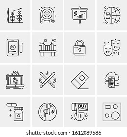 16 Business Universal Icons Vector. Creative Icon Illustration to use in web and Mobile Related project.