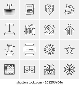 16 Business Universal Icons Vector. Creative Icon Illustration to use in web and Mobile Related project.