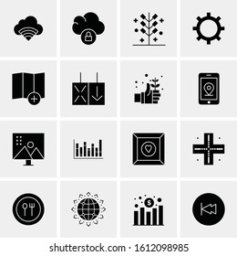 16 Business Universal Icons Vector. Creative Icon Illustration to use in web and Mobile Related project.