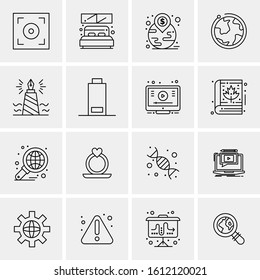 16 Business Universal Icons Vector. Creative Icon Illustration to use in web and Mobile Related project.