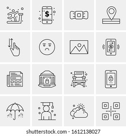 16 Business Universal Icons Vector. Creative Icon Illustration to use in web and Mobile Related project.