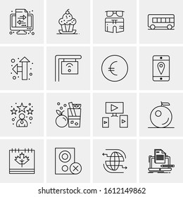 16 Business Universal Icons Vector. Creative Icon Illustration to use in web and Mobile Related project.