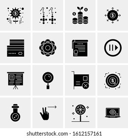16 Business Universal Icons Vector. Creative Icon Illustration to use in web and Mobile Related project.
