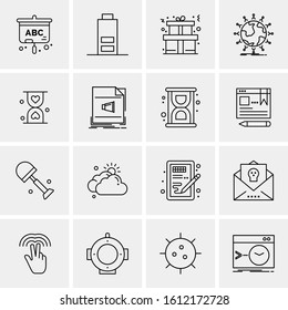 16 Business Universal Icons Vector. Creative Icon Illustration to use in web and Mobile Related project.