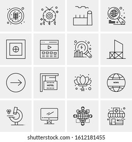 16 Business Universal Icons Vector. Creative Icon Illustration to use in web and Mobile Related project.