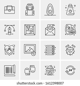 16 Business Universal Icons Vector. Creative Icon Illustration to use in web and Mobile Related project.