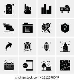16 Business Universal Icons Vector. Creative Icon Illustration to use in web and Mobile Related project.