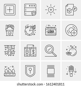 16 Business Universal Icons Vector. Creative Icon Illustration to use in web and Mobile Related project.