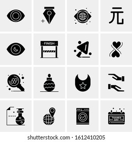 16 Business Universal Icons Vector. Creative Icon Illustration to use in web and Mobile Related project.