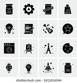 16 Business Universal Icons Vector. Creative Icon Illustration to use in web and Mobile Related project.