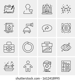 16 Business Universal Icons Vector. Creative Icon Illustration to use in web and Mobile Related project.