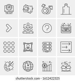16 Business Universal Icons Vector. Creative Icon Illustration to use in web and Mobile Related project.