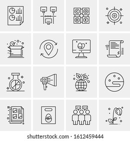 16 Business Universal Icons Vector. Creative Icon Illustration to use in web and Mobile Related project.