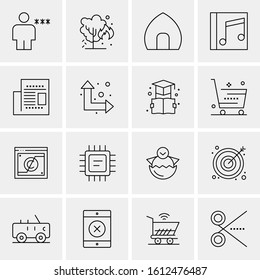 16 Business Universal Icons Vector. Creative Icon Illustration to use in web and Mobile Related project.