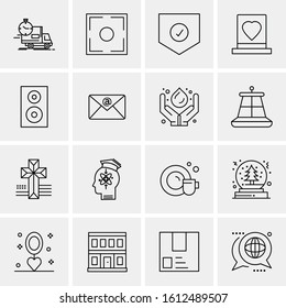 16 Business Universal Icons Vector. Creative Icon Illustration to use in web and Mobile Related project.