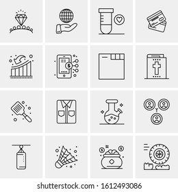 16 Business Universal Icons Vector. Creative Icon Illustration to use in web and Mobile Related project.