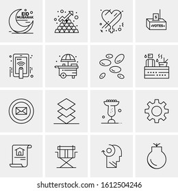 16 Business Universal Icons Vector. Creative Icon Illustration to use in web and Mobile Related project.