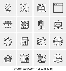 16 Business Universal Icons Vector. Creative Icon Illustration to use in web and Mobile Related project.