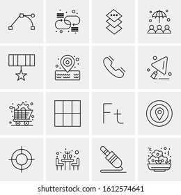 16 Business Universal Icons Vector. Creative Icon Illustration to use in web and Mobile Related project.