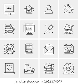 16 Business Universal Icons Vector. Creative Icon Illustration to use in web and Mobile Related project.