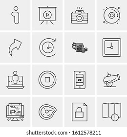 16 Business Universal Icons Vector. Creative Icon Illustration to use in web and Mobile Related project.