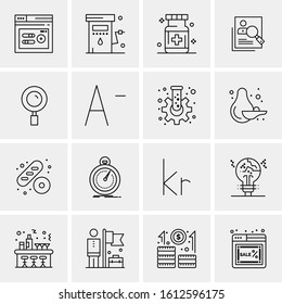 16 Business Universal Icons Vector. Creative Icon Illustration to use in web and Mobile Related project.