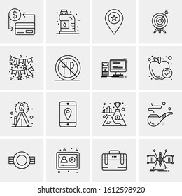 16 Business Universal Icons Vector. Creative Icon Illustration to use in web and Mobile Related project.