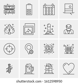 16 Business Universal Icons Vector. Creative Icon Illustration to use in web and Mobile Related project.