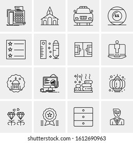 16 Business Universal Icons Vector. Creative Icon Illustration to use in web and Mobile Related project.