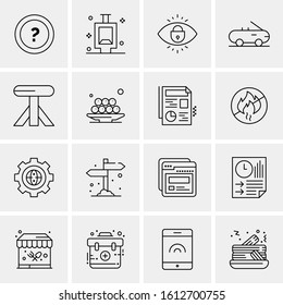 16 Business Universal Icons Vector. Creative Icon Illustration to use in web and Mobile Related project.