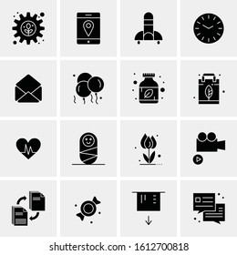 16 Business Universal Icons Vector. Creative Icon Illustration to use in web and Mobile Related project.