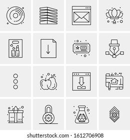 16 Business Universal Icons Vector. Creative Icon Illustration to use in web and Mobile Related project.