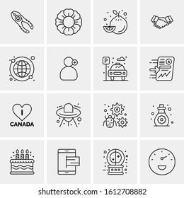 16 Business Universal Icons Vector. Creative Icon Illustration to use in web and Mobile Related project.