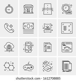 16 Business Universal Icons Vector. Creative Icon Illustration to use in web and Mobile Related project.