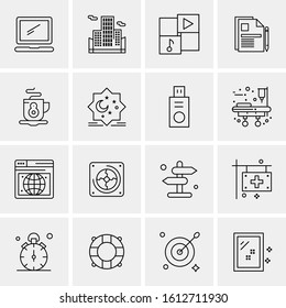16 Business Universal Icons Vector. Creative Icon Illustration to use in web and Mobile Related project.