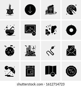 16 Business Universal Icons Vector. Creative Icon Illustration to use in web and Mobile Related project.