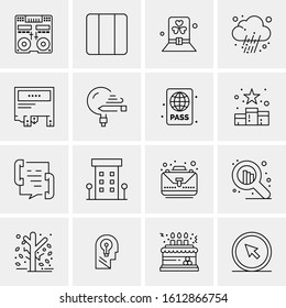 16 Business Universal Icons Vector. Creative Icon Illustration to use in web and Mobile Related project.