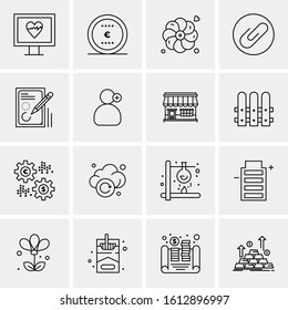 16 Business Universal Icons Vector. Creative Icon Illustration to use in web and Mobile Related project.
