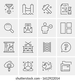 16 Business Universal Icons Vector. Creative Icon Illustration to use in web and Mobile Related project.