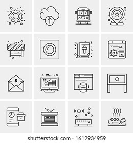 16 Business Universal Icons Vector. Creative Icon Illustration to use in web and Mobile Related project.