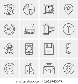 16 Business Universal Icons Vector. Creative Icon Illustration to use in web and Mobile Related project.