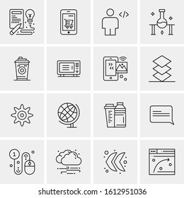 16 Business Universal Icons Vector. Creative Icon Illustration to use in web and Mobile Related project.